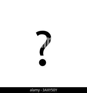 Question mark icon. Vector doubt symbol. Curved punctuation graphic. Black inquiry shape. Stock Vector