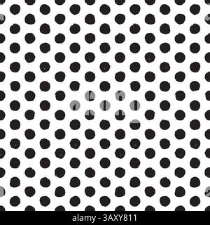 Seamless rough dot pattern. Eroded, distressed vector dot pattern background Stock Vector