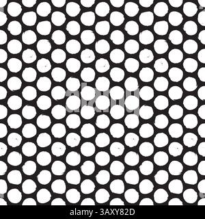 Seamless rough dot pattern. Eroded, distressed vector dot pattern background Stock Vector