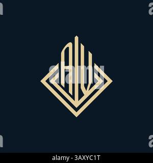 Initials AV logo rhombus lines shape style, luxury modern real estate logo design vector graphic Stock Vector