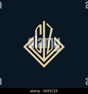 Initials CZ logo rhombus lines shape style, luxury modern real estate logo design vector graphic Stock Vector