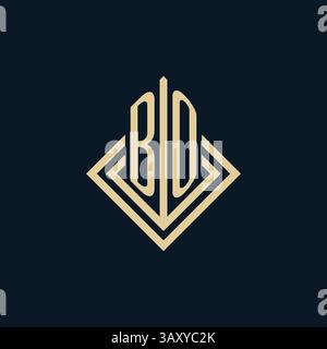 Initials BO logo rhombus lines shape style, luxury modern real estate logo design vector graphic Stock Vector
