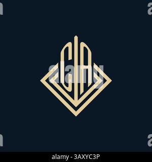 Initials CA logo rhombus lines shape style, luxury modern real estate logo design vector graphic Stock Vector