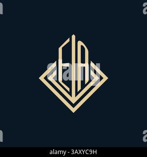 Initials EA logo rhombus lines shape style, luxury modern real estate logo design vector graphic Stock Vector