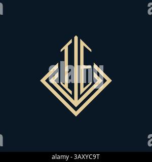 Initials IE logo rhombus lines shape style, luxury modern real estate logo design vector graphic Stock Vector