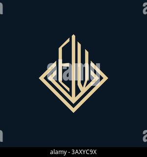 Initials EV logo rhombus lines shape style, luxury modern real estate logo design vector graphic Stock Vector