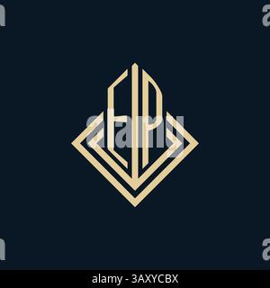Initials EP logo rhombus lines shape style, luxury modern real estate logo design vector graphic Stock Vector