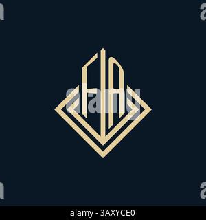 Initials FA logo rhombus lines shape style, luxury modern real estate logo design vector graphic Stock Vector
