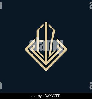 Initials EZ logo rhombus lines shape style, luxury modern real estate logo design vector graphic Stock Vector