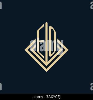 Initials EO logo rhombus lines shape style, luxury modern real estate logo design vector graphic Stock Vector