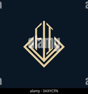 Initials FI logo rhombus lines shape style, luxury modern real estate logo design vector graphic Stock Vector