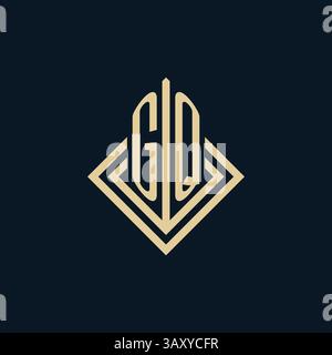 Initials GQ logo rhombus lines shape style, luxury modern real estate logo design vector graphic Stock Vector