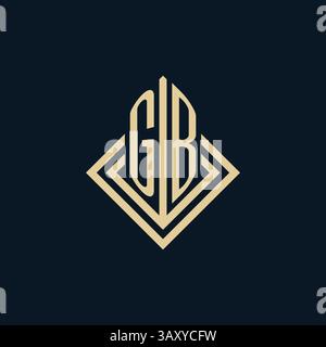 Initials GB logo rhombus lines shape style, luxury modern real estate logo design vector graphic Stock Vector