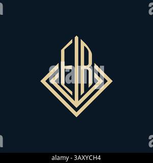 Initials ER logo rhombus lines shape style, luxury modern real estate logo design vector graphic Stock Vector