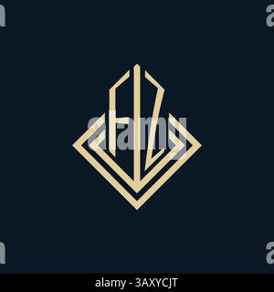 Initials FZ logo rhombus lines shape style, luxury modern real estate logo design vector graphic Stock Vector