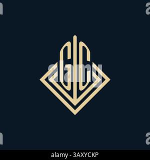 Initials GC logo rhombus lines shape style, luxury modern real estate logo design vector graphic Stock Vector