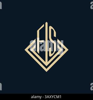 Initials FS logo rhombus lines shape style, luxury modern real estate logo design vector graphic Stock Vector