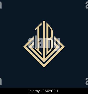 Initials IB logo rhombus lines shape style, luxury modern real estate logo design vector graphic Stock Vector