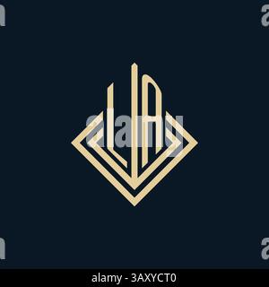 Initials LA logo rhombus lines shape style, luxury modern real estate logo design vector graphic Stock Vector