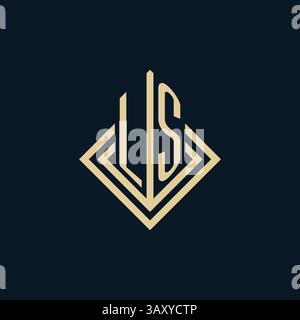 Initials LS logo rhombus lines shape style, luxury modern real estate logo design vector graphic Stock Vector