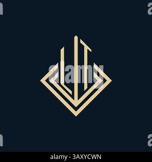 Initials LT logo rhombus lines shape style, luxury modern real estate logo design vector graphic Stock Vector