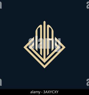 Initials NA logo rhombus lines shape style, luxury modern real estate logo design vector graphic Stock Vector