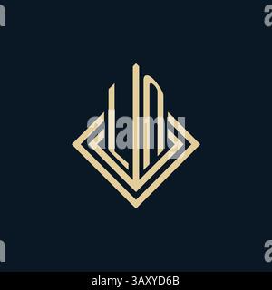 Initials LN logo rhombus lines shape style, luxury modern real estate logo design vector graphic Stock Vector