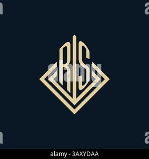 Initials RS logo rhombus lines shape style, luxury modern real estate logo design vector graphic Stock Vector