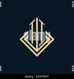 Initials TI logo rhombus lines shape style, luxury modern real estate logo design vector graphic Stock Vector