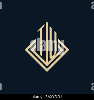 Initials TU logo rhombus lines shape style, luxury modern real estate logo design vector graphic Stock Vector