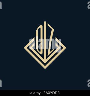 Initials OZ logo rhombus lines shape style, luxury modern real estate logo design vector graphic Stock Vector
