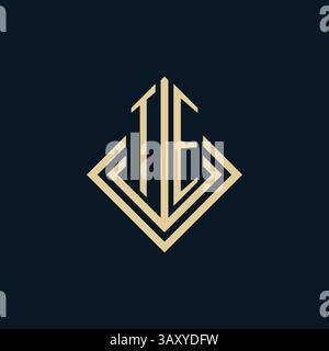 Initials TE logo rhombus lines shape style, luxury modern real estate logo design vector graphic Stock Vector