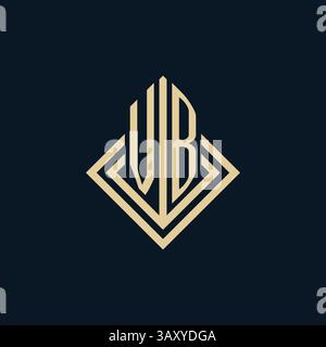 Initials VB logo rhombus lines shape style, luxury modern real estate logo design vector graphic Stock Vector