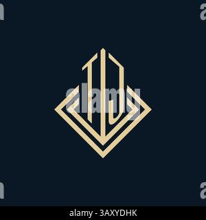 Initials TJ logo rhombus lines shape style, luxury modern real estate logo design vector graphic Stock Vector