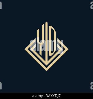 Initials YO logo rhombus lines shape style, luxury modern real estate logo design vector graphic Stock Vector