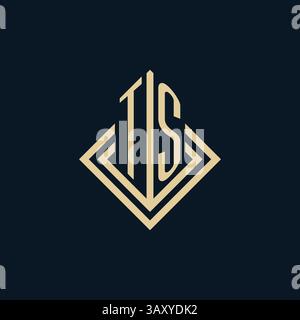 Initials TS logo rhombus lines shape style, luxury modern real estate logo design vector graphic Stock Vector