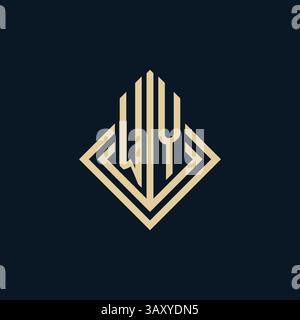 Initials WY logo rhombus lines shape style, luxury modern real estate logo design vector graphic Stock Vector