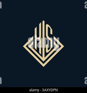 Initials XS logo rhombus lines shape style, luxury modern real estate logo design vector graphic Stock Vector