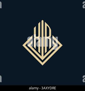 Initials XR logo rhombus lines shape style, luxury modern real estate logo design vector graphic Stock Vector