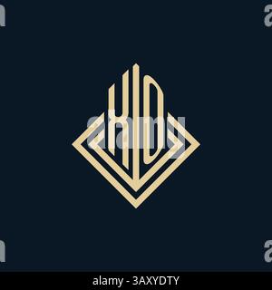 Initials XO logo rhombus lines shape style, luxury modern real estate logo design vector graphic Stock Vector