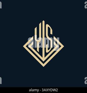 Initials YS logo rhombus lines shape style, luxury modern real estate logo design vector graphic Stock Vector