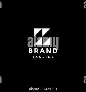 Simple Triangle Initial Letter Z Logo Design. Four Triangles Form Initial Letter Z Logo Design. Stock Vector