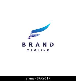 Freedom Wings Symbol Logo Design. Initial Letter F Shaped Wing Symbol Logo Design. Stock Vector