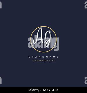 Initial letter AI logo monogram feminine style with circle line design ideas vector graphic Stock Vector