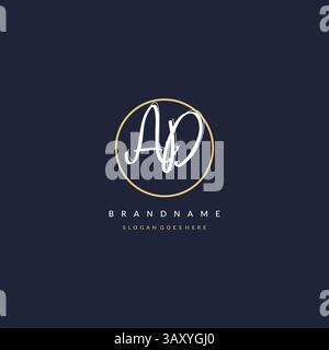 Initial letter AD logo monogram feminine style with circle line design ideas vector graphic Stock Vector