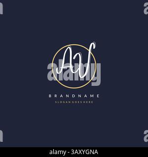 Initial letter AV logo monogram feminine style with circle line design ideas vector graphic Stock Vector