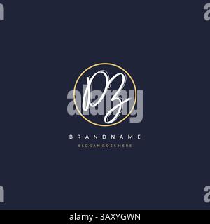 Initial letter DZ logo monogram feminine style with circle line design ideas vector graphic Stock Vector