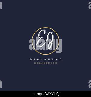 Initial letter EI logo monogram feminine style with circle line design ideas vector graphic Stock Vector