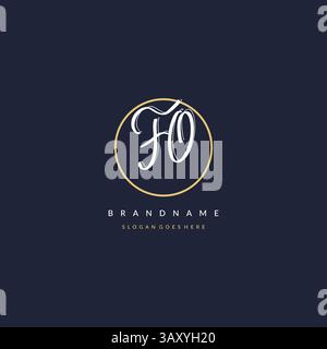 Initial letter FO logo monogram feminine style with circle line design ideas vector graphic Stock Vector