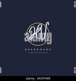 Initial letter HV logo monogram feminine style with circle line design ideas vector graphic Stock Vector